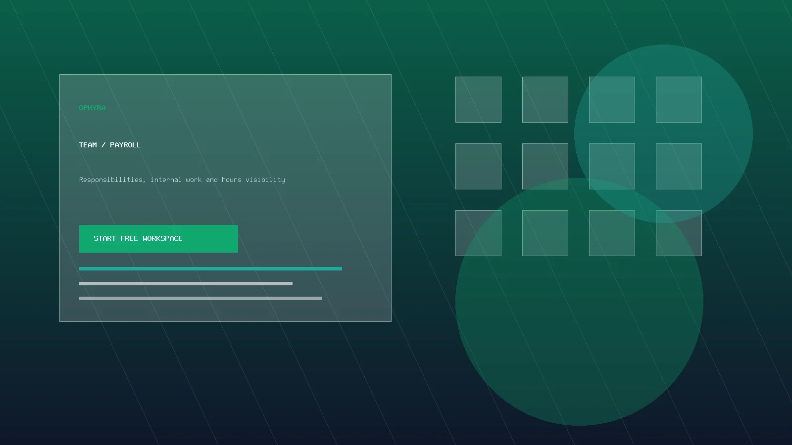 Ophyra team coordination and basic payroll workspace